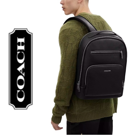 COACH Outlet Ethan Backpack | Black | Satin Nickel | Authentic | 12x17x5 - Picture 1 of 17